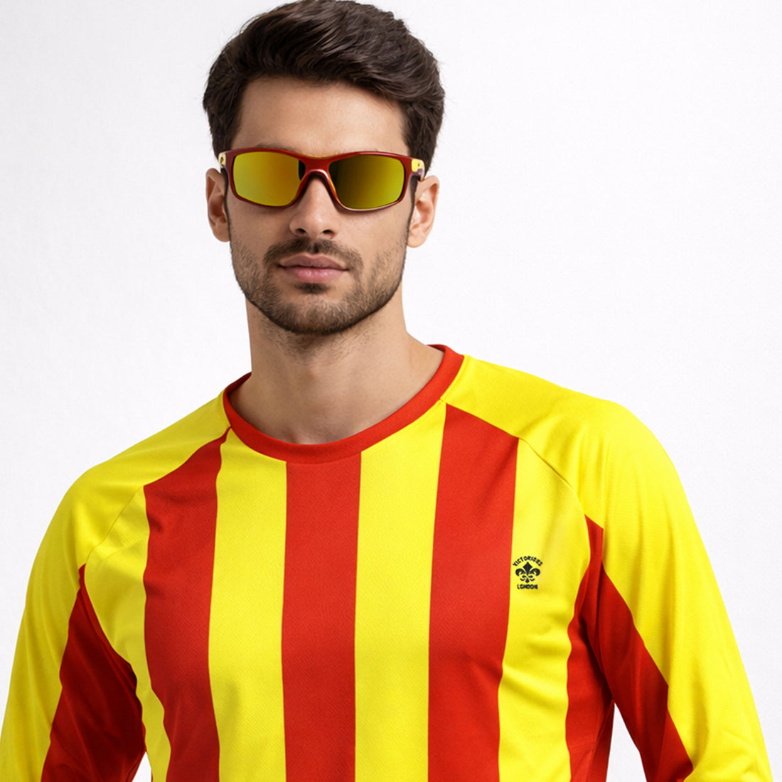 YELLOW & RED STRIPED SUBLIMATION T SHIRT