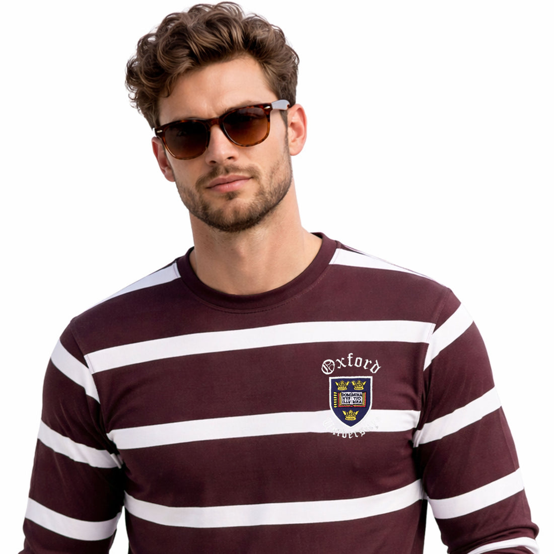 Oxford Badge With White Stripe Full-Sleeve Tee