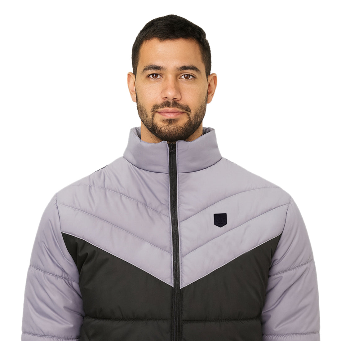 Men's  2 Panel Grey & Black Puffer jacket