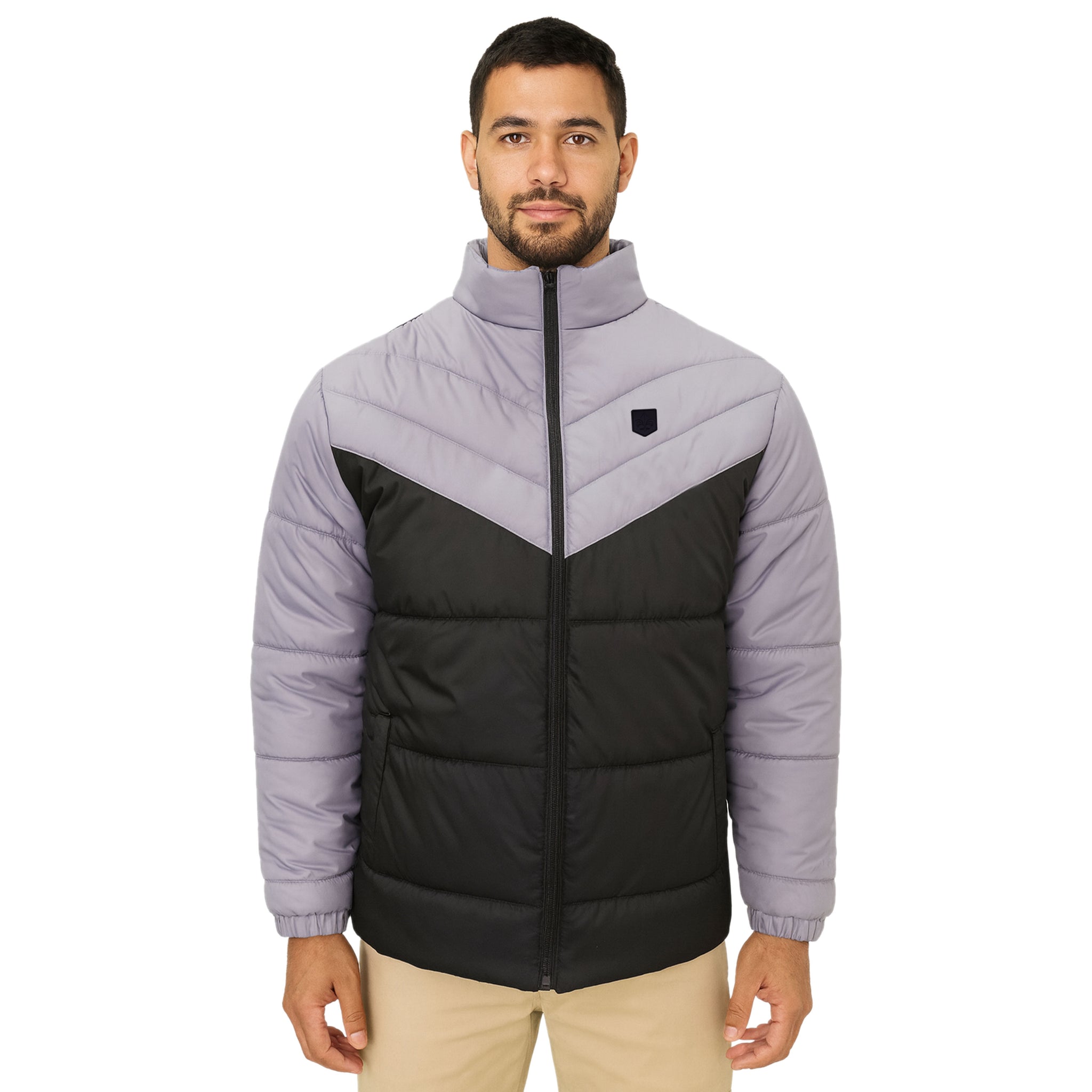 Men's  2 Panel Grey & Black Puffer jacket