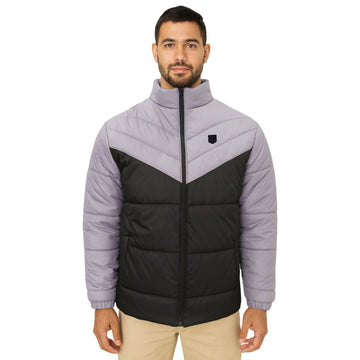 Men's  2 Panel Grey & Black Puffer jacket