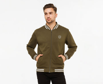Men’s Olive Green Varsity Baseball Jacket