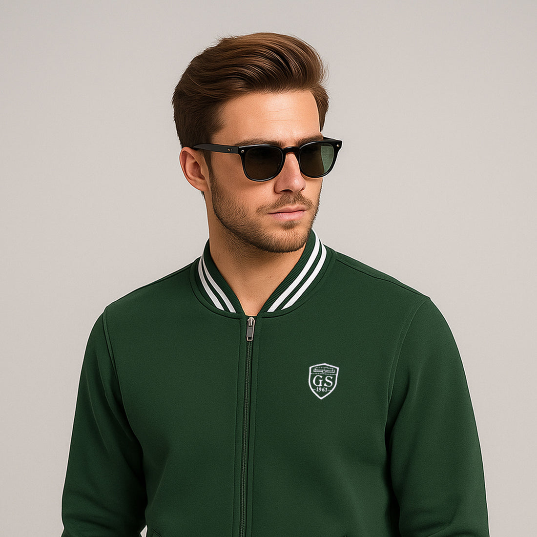 Men’s Green Varsity Baseball Jacket
