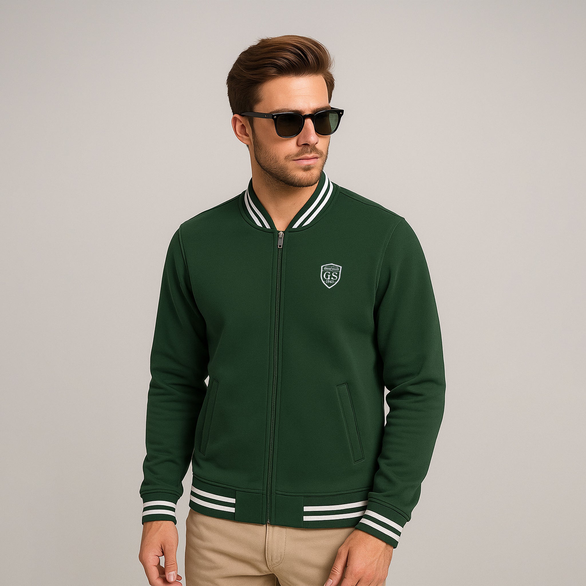 Men’s Green Varsity Baseball Jacket