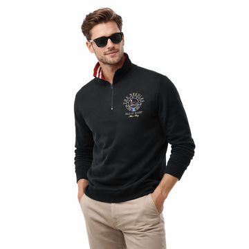Men's Half Zip Collar Sweatshirt with The Needles Embroidered