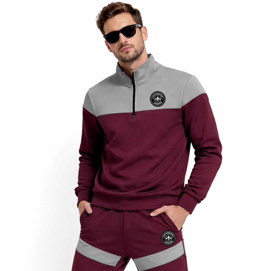 Grey Panel Twinset For Men's