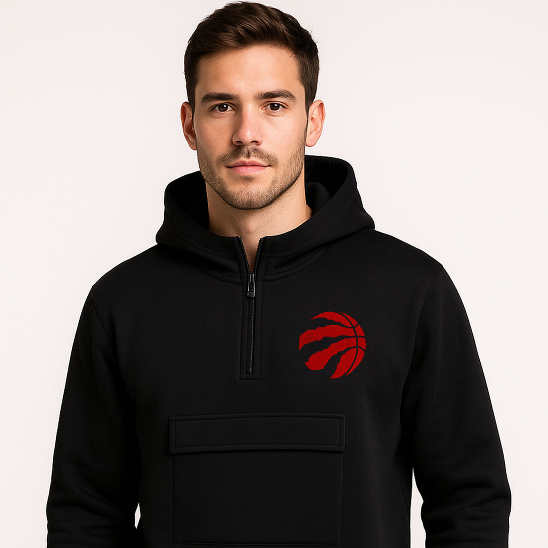 Men’s Half-Zip TR Logo Hoodie with Chest Pocket