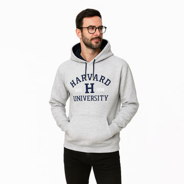 Harvard University est 1636 Grey Embroidered Hoodies