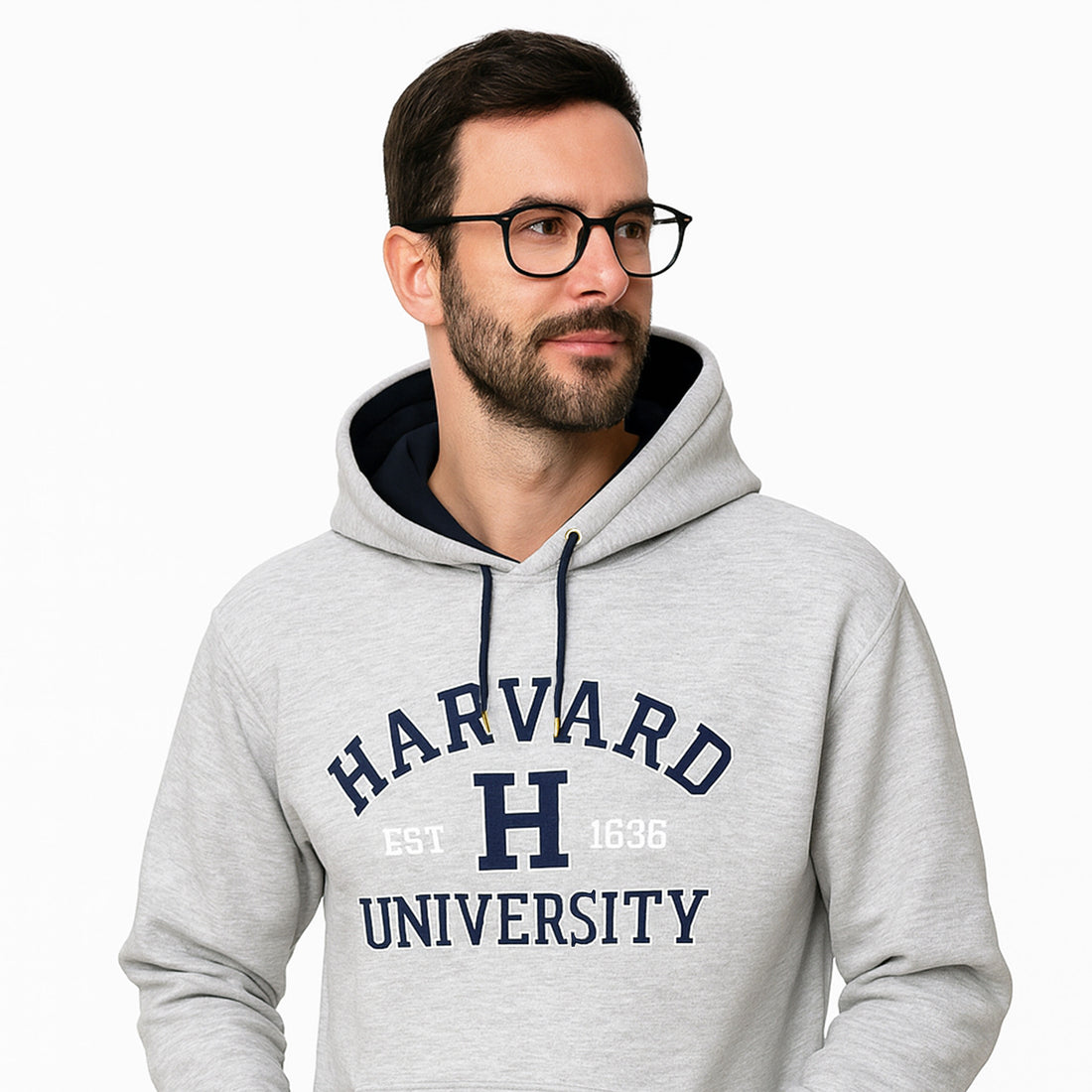 Harvard University est 1636 Grey Embroidered Hoodies