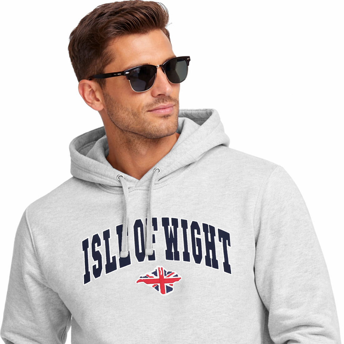 Light Grey Applique Embroidered Hoodie