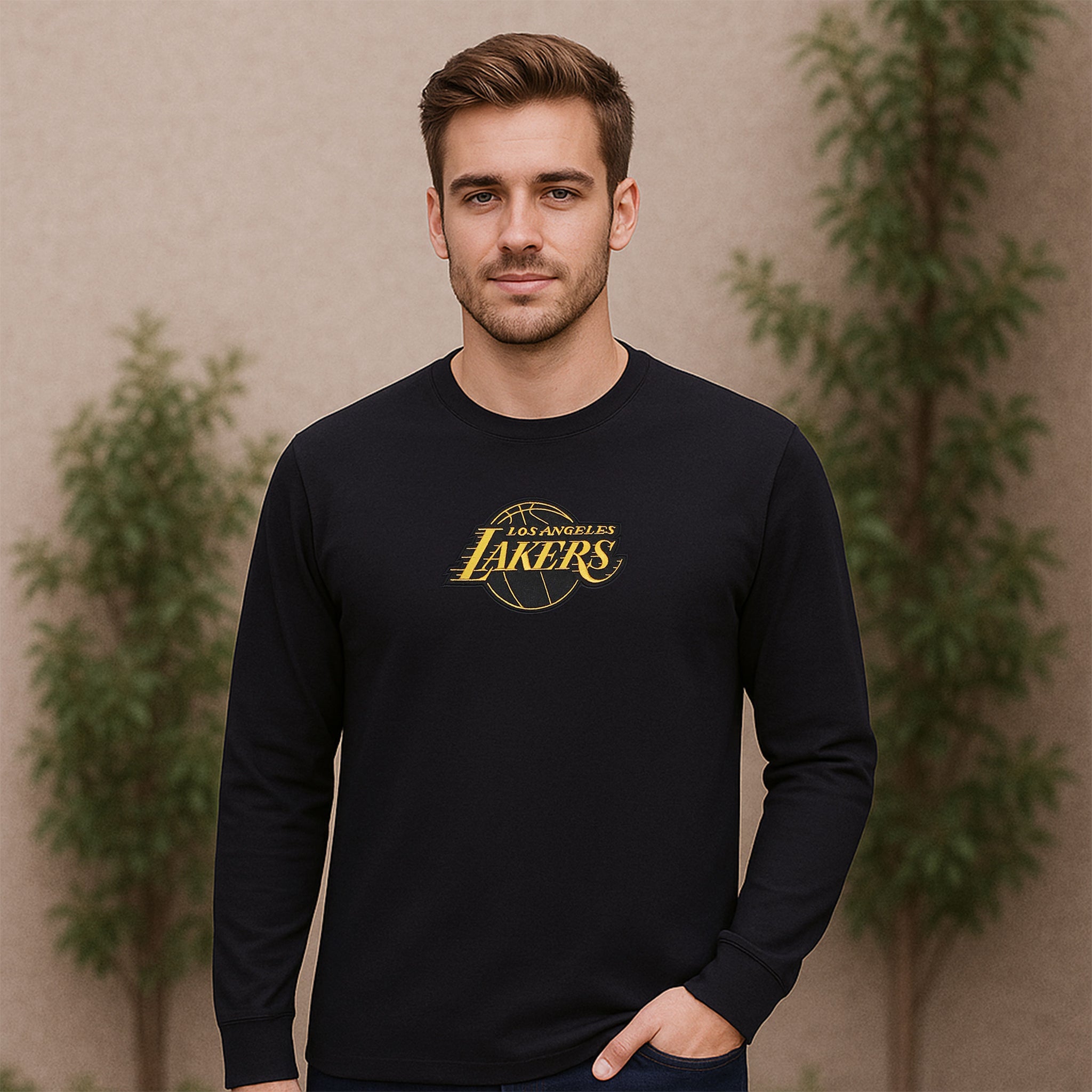 LAKERS EMBROIDERED & PRINTED T SHIRT