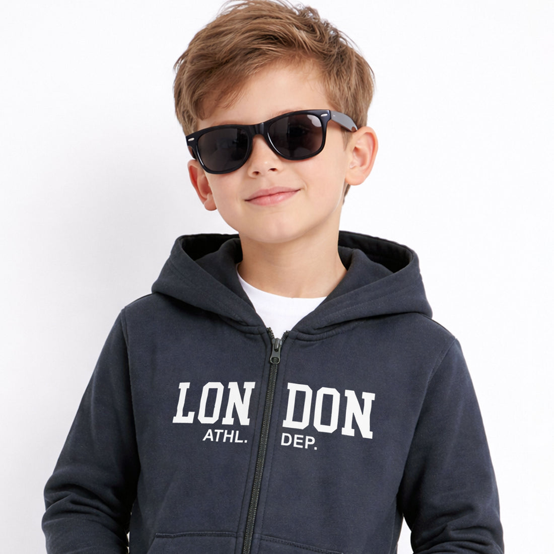 Kids London Printed Zipper Hood