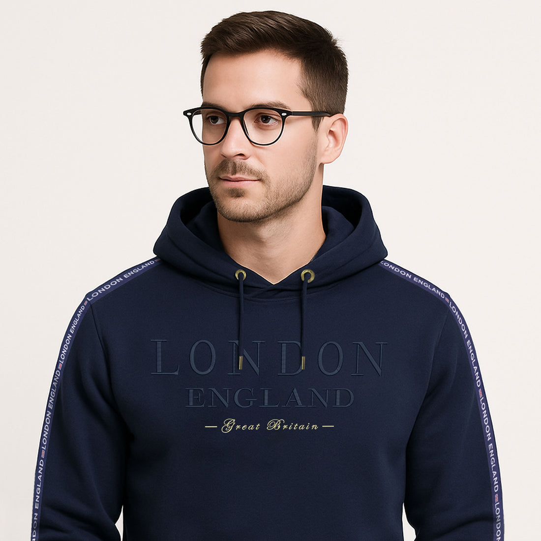 London England 3D Embroidered Hoodies