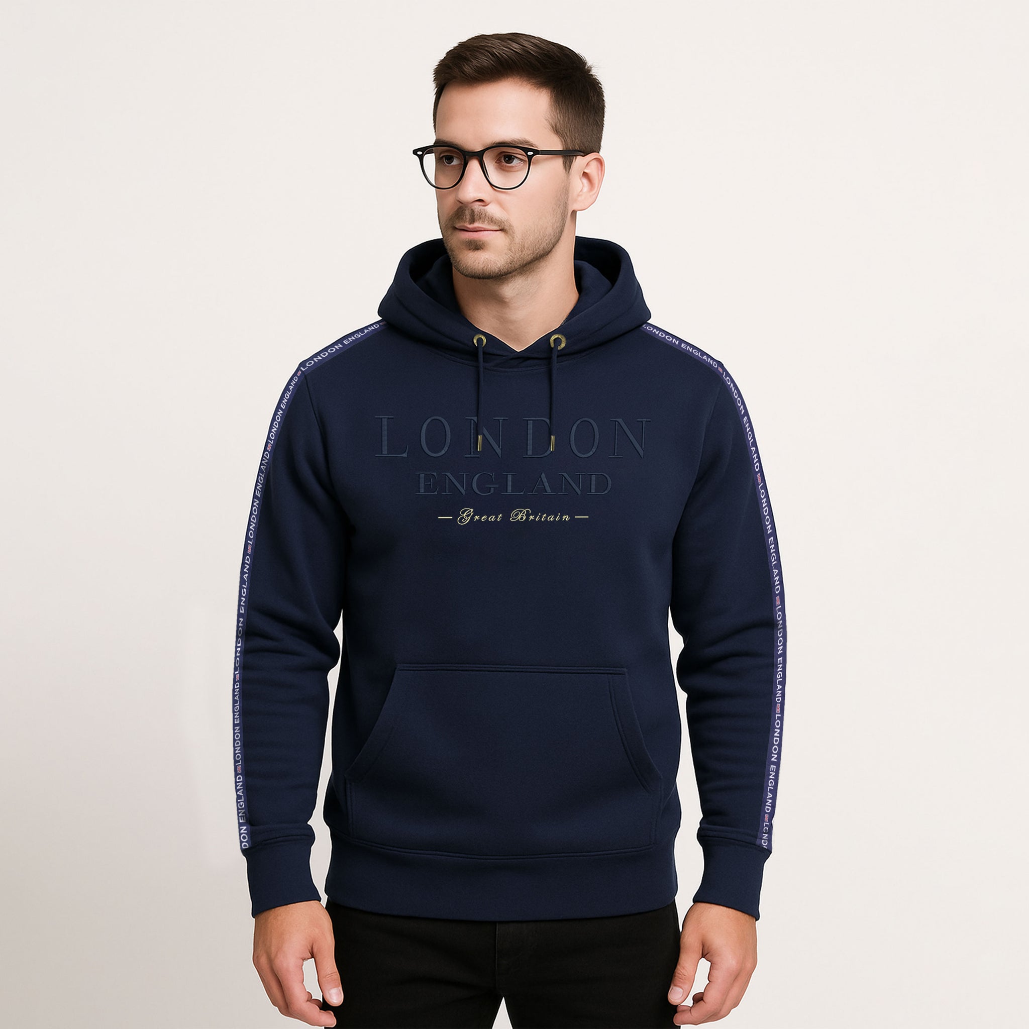 London England 3D Embroidered Hoodies