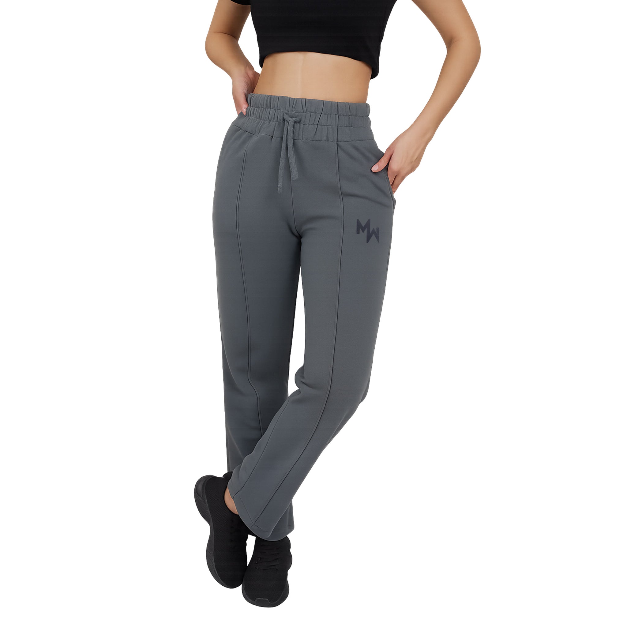 Women’s Grey Baggy Sweatpants with MW Printed