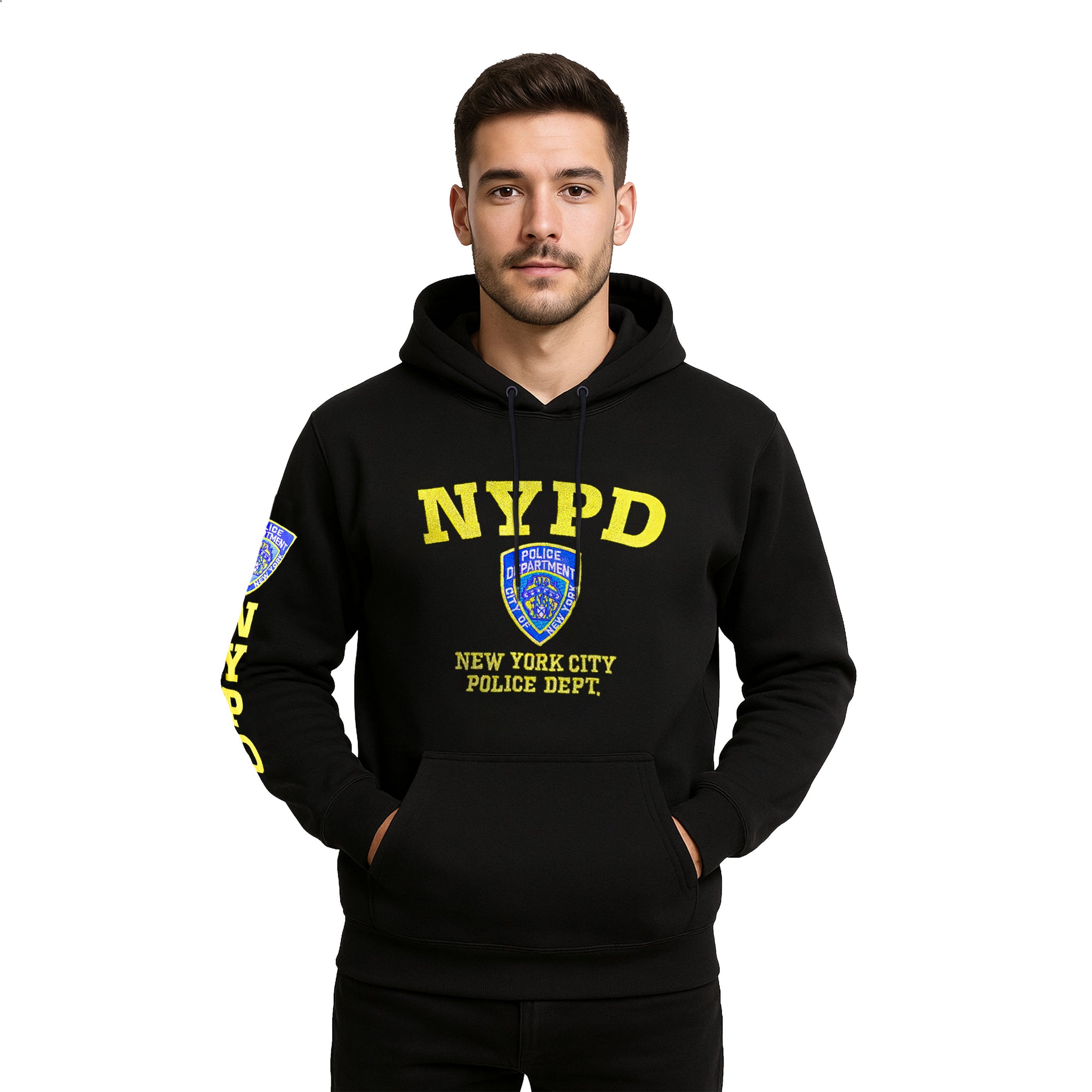 NYPD Black Embroidered Hoodies