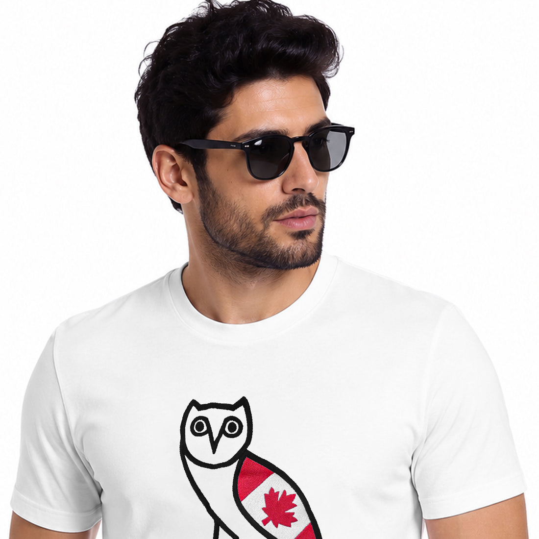 CANADA FLAG WITH EMBROIDERED T SHIRT