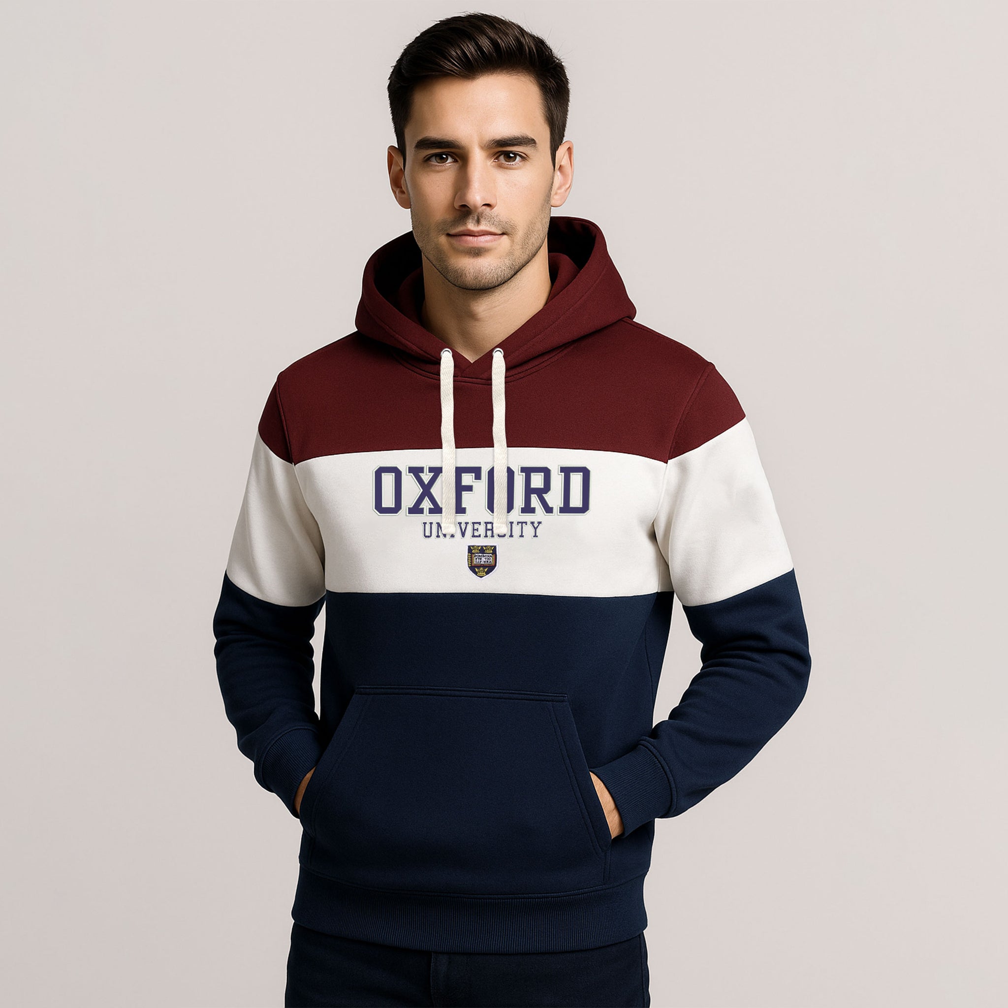 3 Panel  Oxford University  Embroidered Hoodies