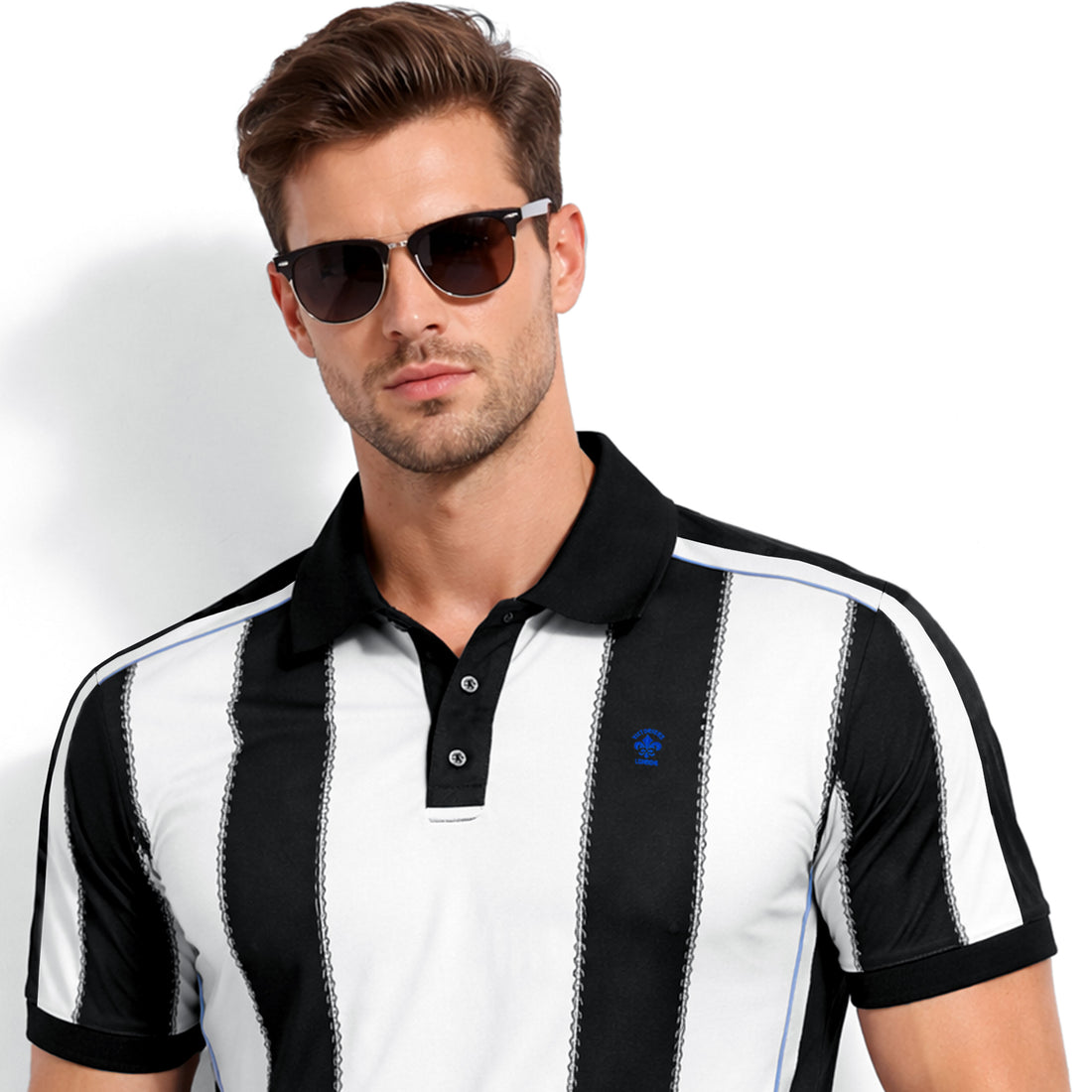 WHITE COLOR WITH BLACK STRIPED T SHIRT