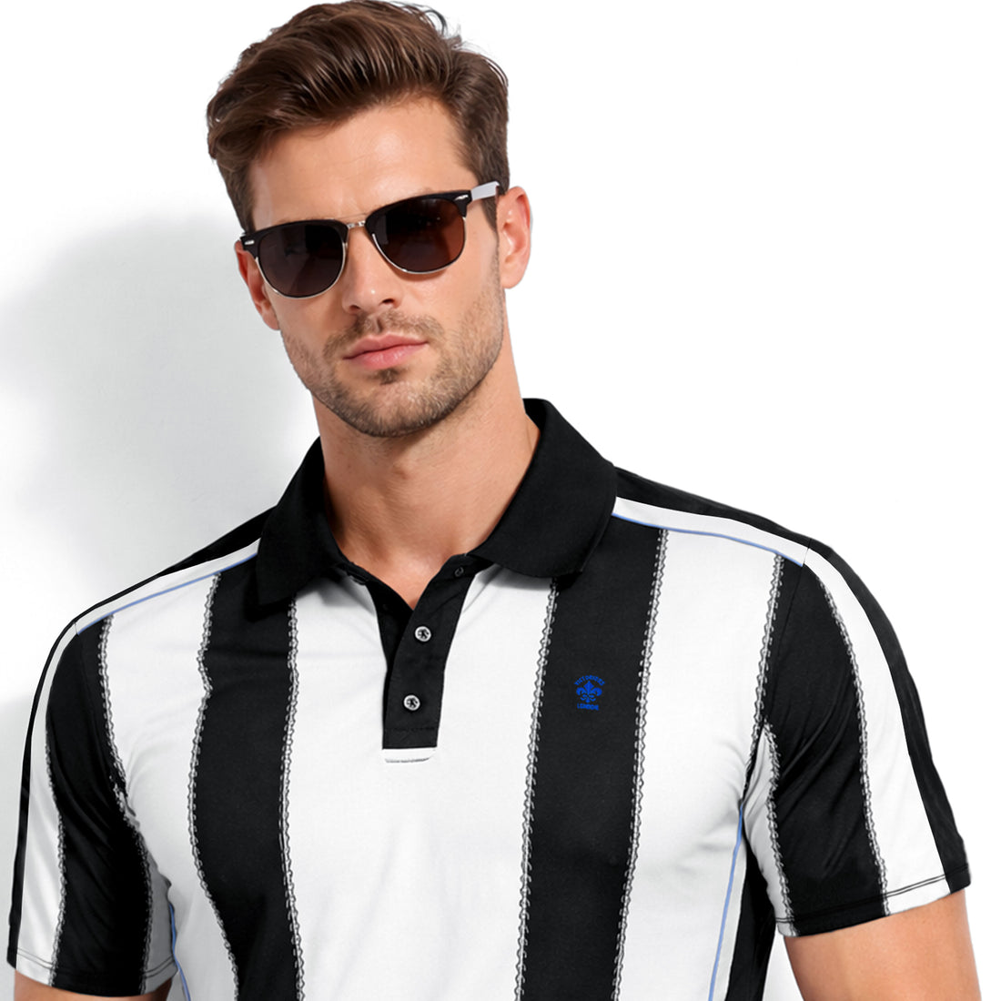 WHITE COLOR WITH BLACK STRIPED T SHIRT