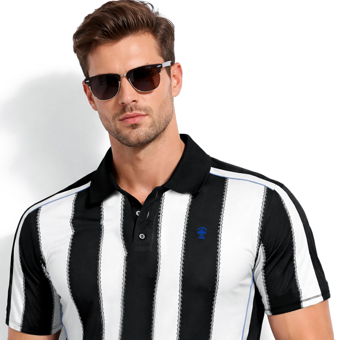 WHITE COLOR WITH BLACK STRIPED T SHIRT