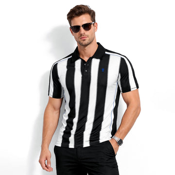 WHITE COLOR WITH BLACK STRIPED T SHIRT