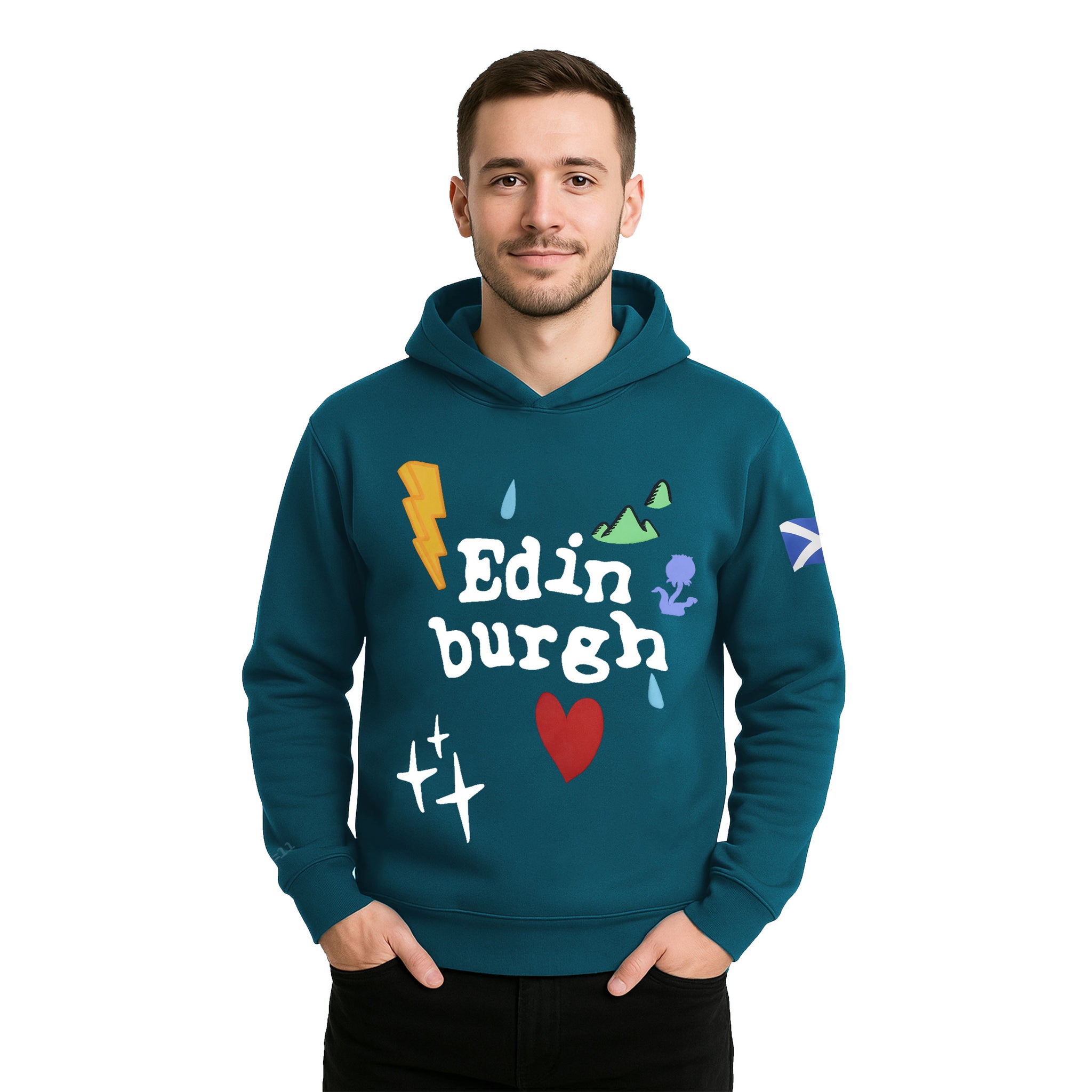 Edinburgh 3D Puff Printed Front & Back Hoodies