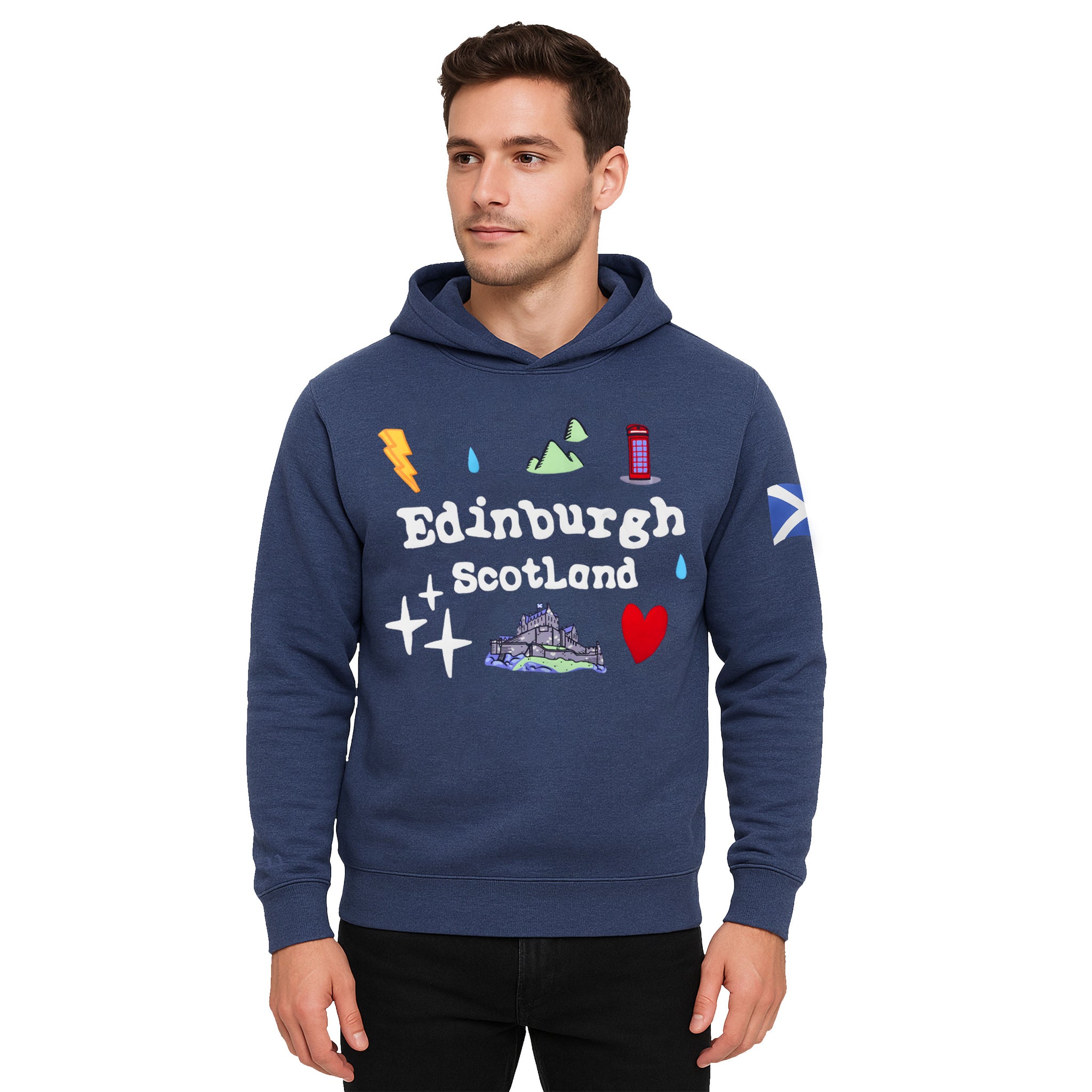 Edinburgh Scotland 3D Puff Printed Front & Back Hoodies
