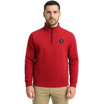 Half Zip Red Sweatshirt For Men