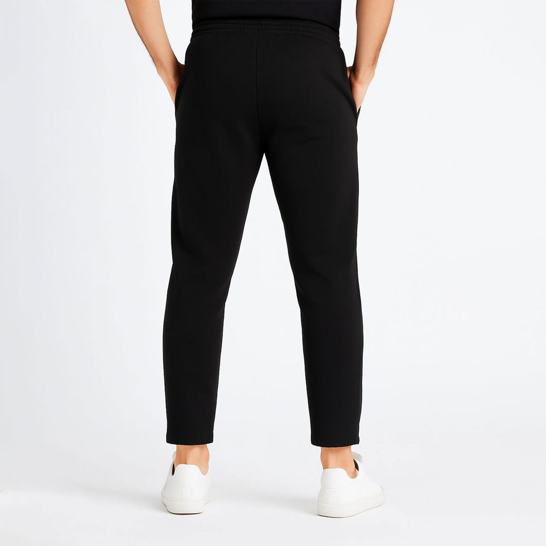 Men’s  Slim-Fit Track Pants with Right-Leg Triple Stripe & Round Logo Badge