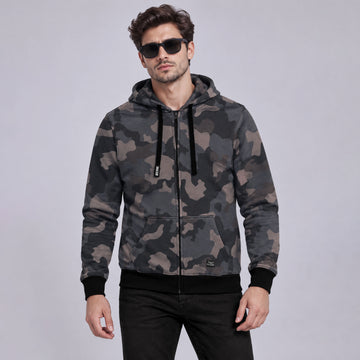 Men’s Camo Print Full-Zip Hoodie