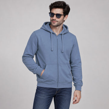 Men’s Premium Blue Zip-Up Hoodie