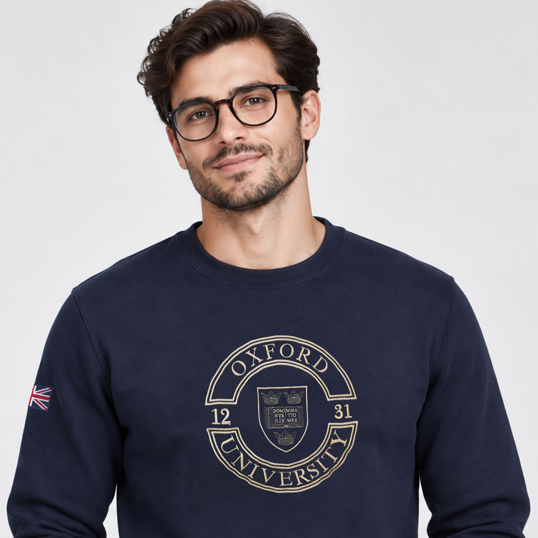 Oxford University Navy Crest Crewneck Sweatshirt
