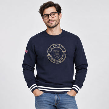 Oxford University Navy Crest Crewneck Sweatshirt