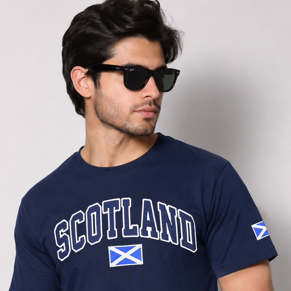 Scotland Flag   Applique Embroidered T Shirt