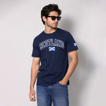 Scotland Flag   Applique Embroidered T Shirt