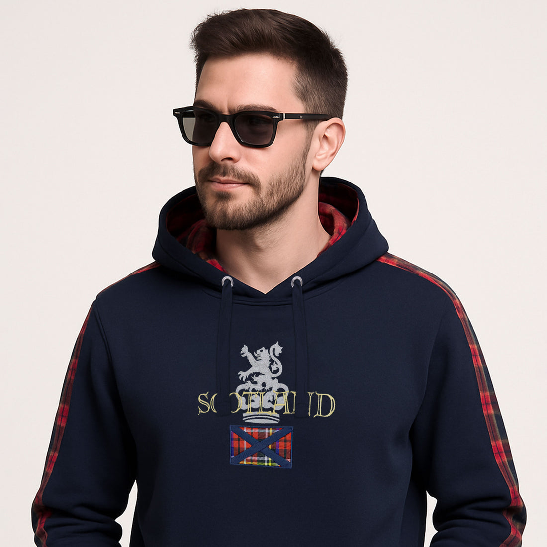Scotland Navy Color Embroidered Hoodies