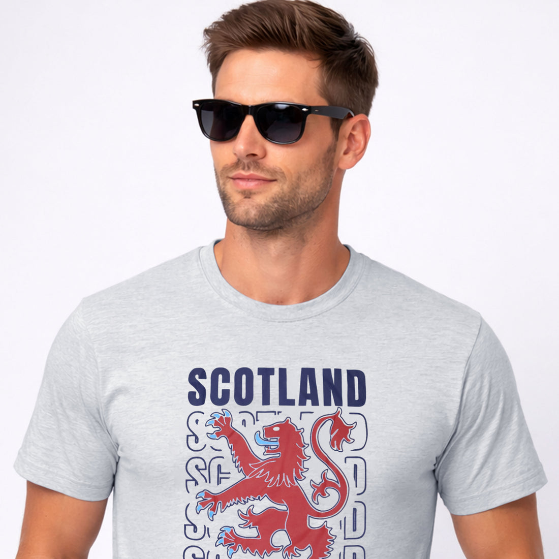 Men’s Grey Scotland The Brave Lion Printed T Shirt