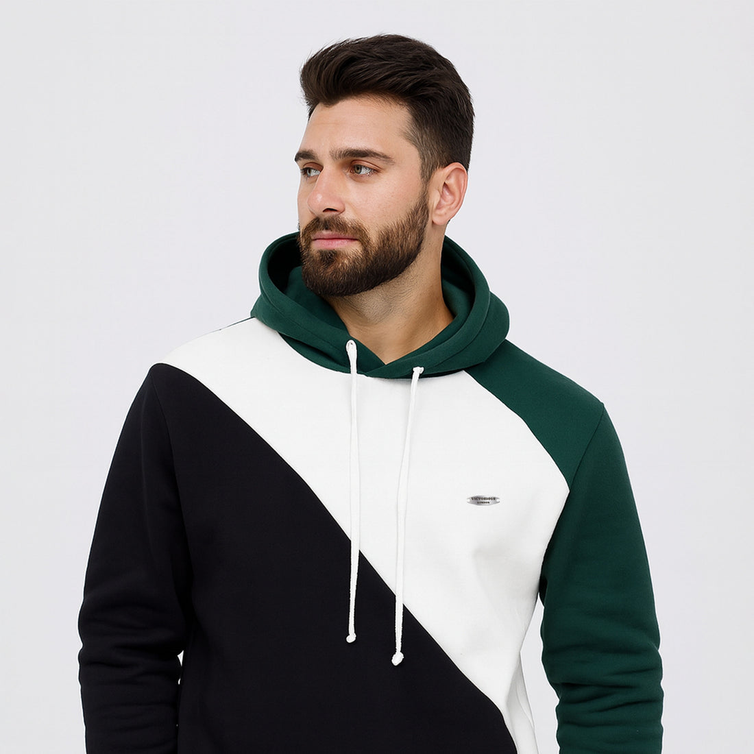 Men's Contrast Panel Hoodie