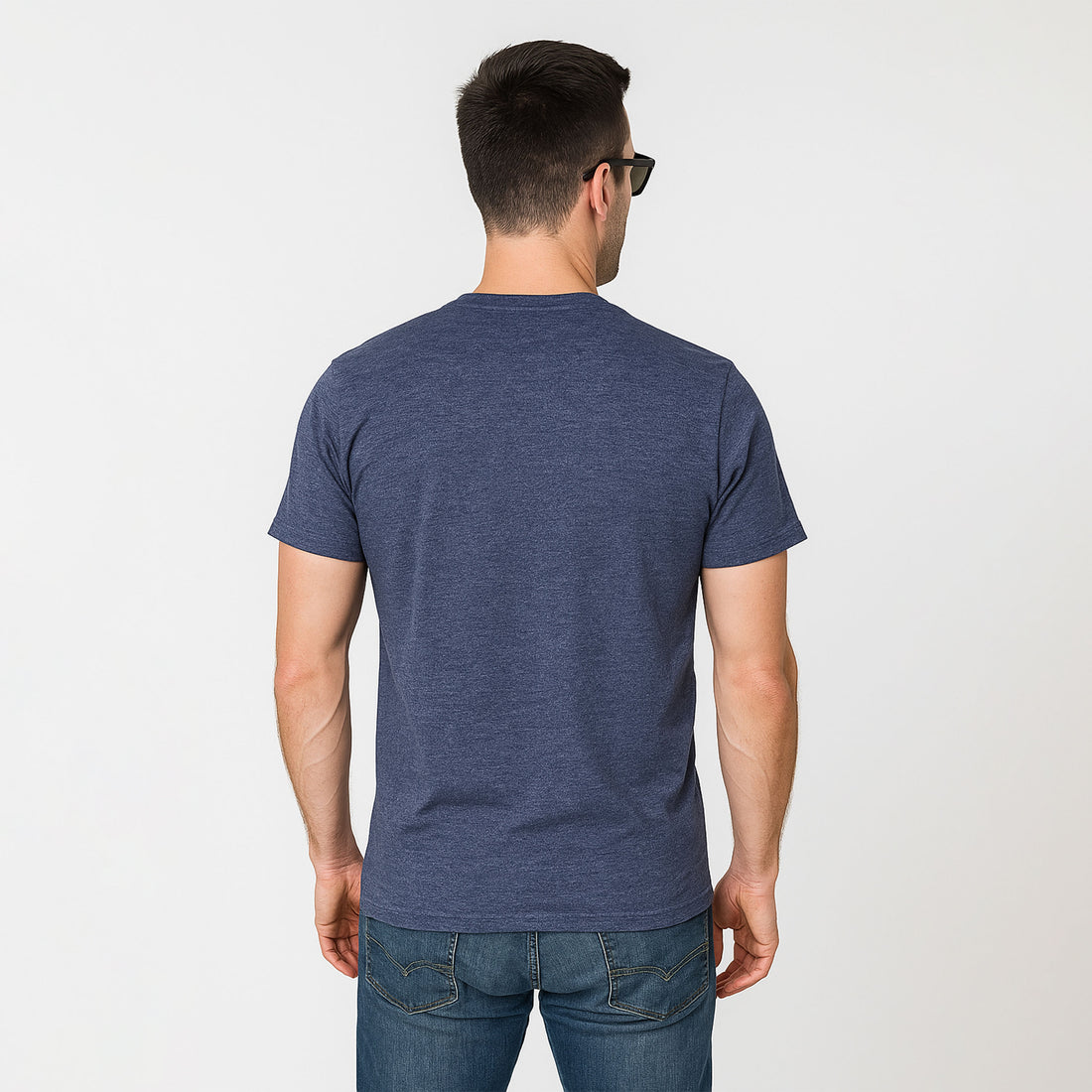 Men’s Solid Denim Crew Neck T-Shirt