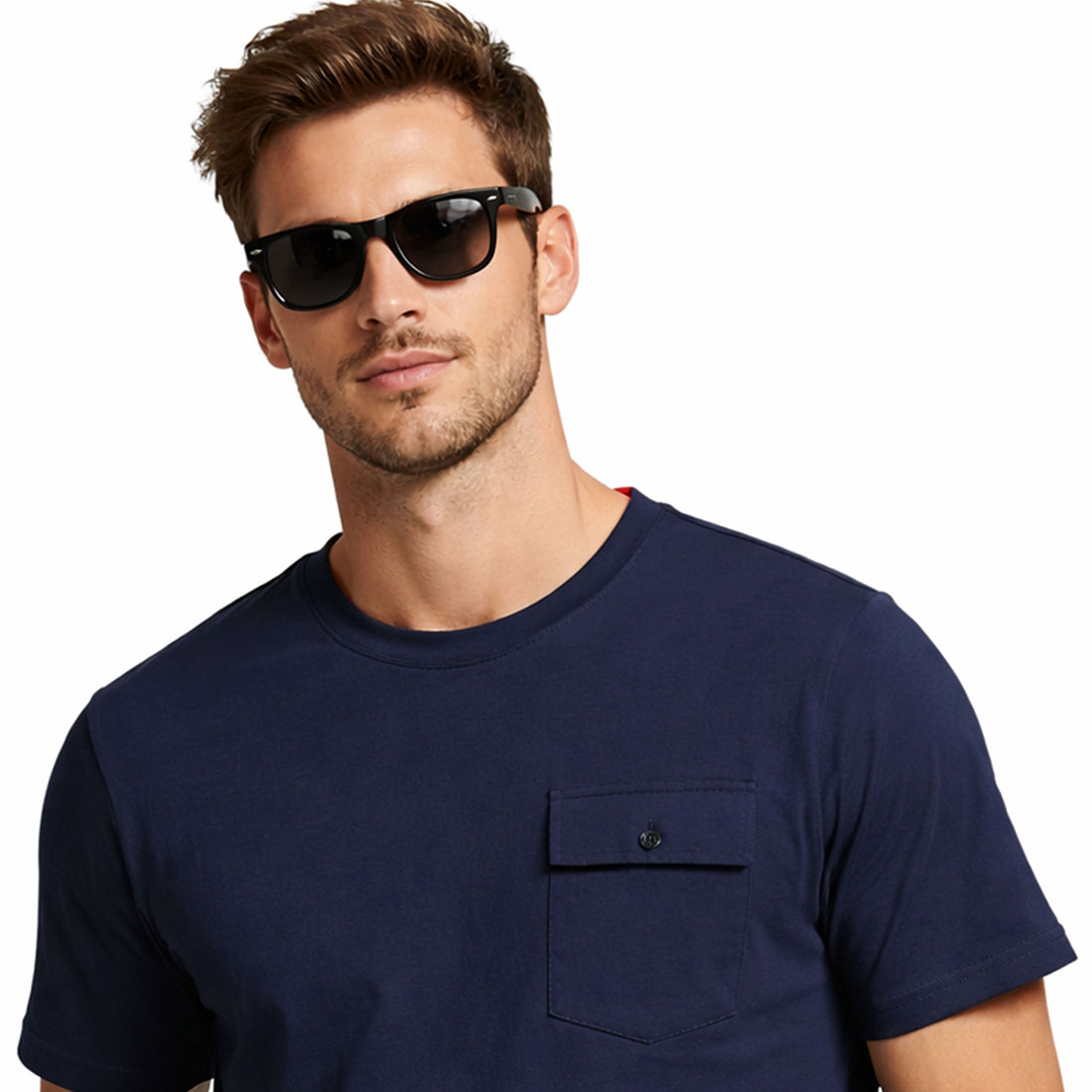 Men’s Navy Crew Neck with Pocket  T-Shirt