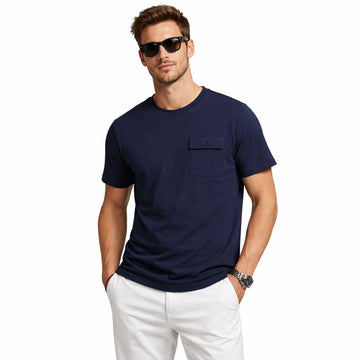 Men’s Navy Crew Neck with Pocket  T-Shirt