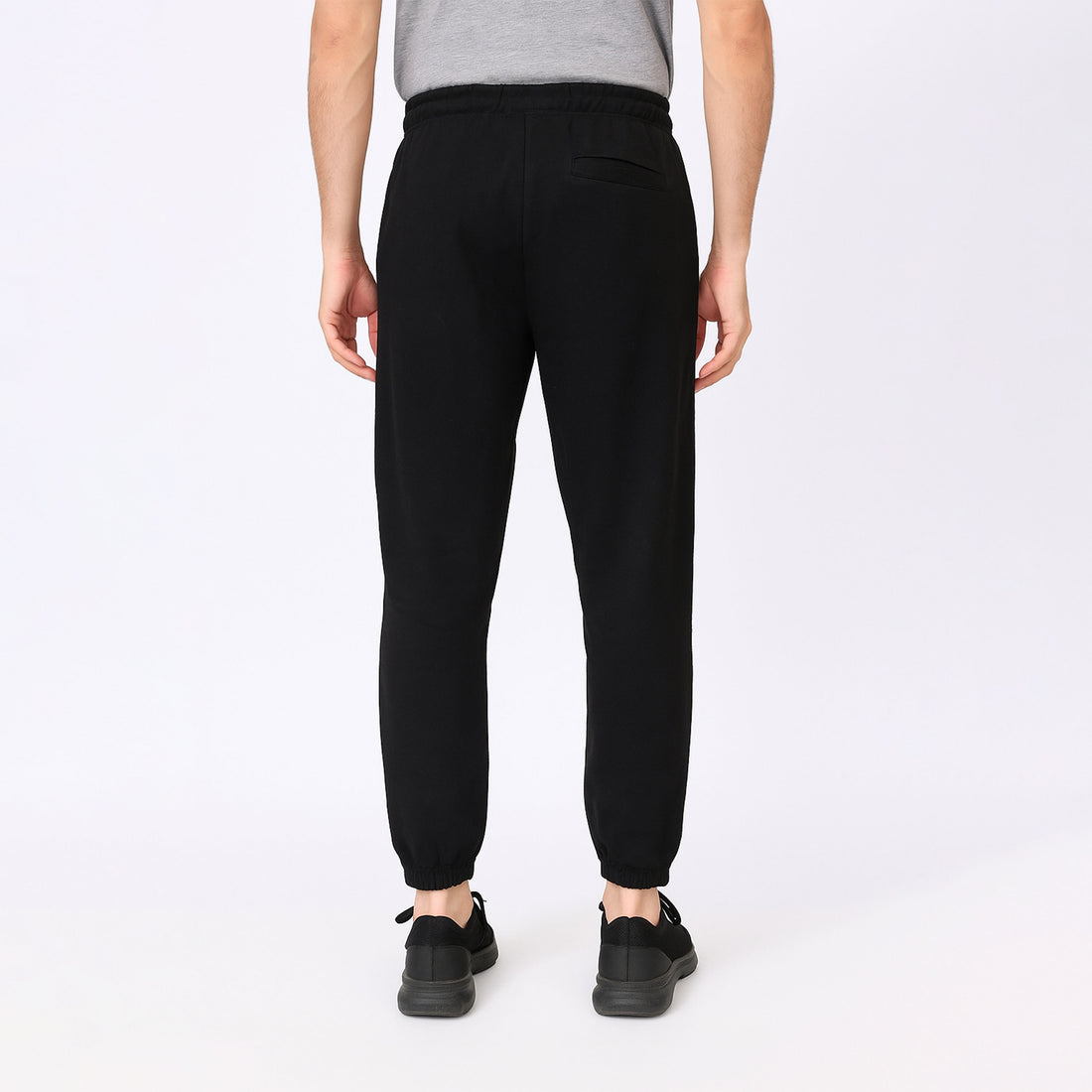 Elasticated Bottom With Back Pocket Black Trouser