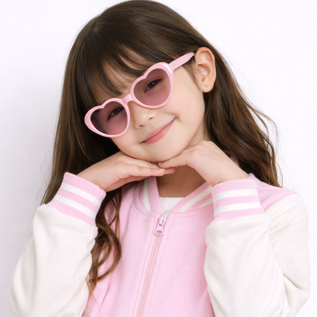 Pink Varsity-Style Baseball Jacket for Kids