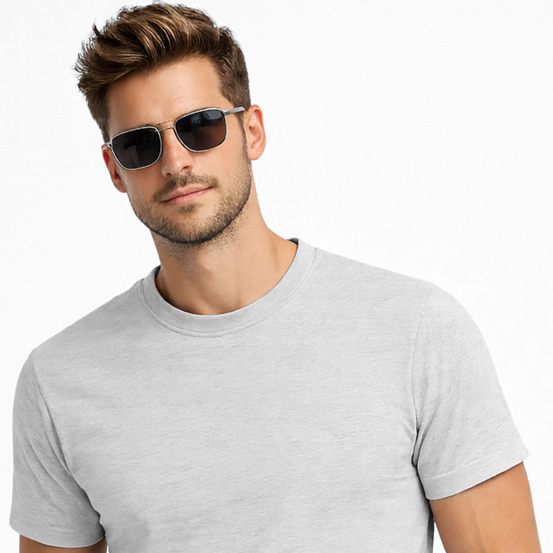Men’s Grey Crew Neck T-Shirt