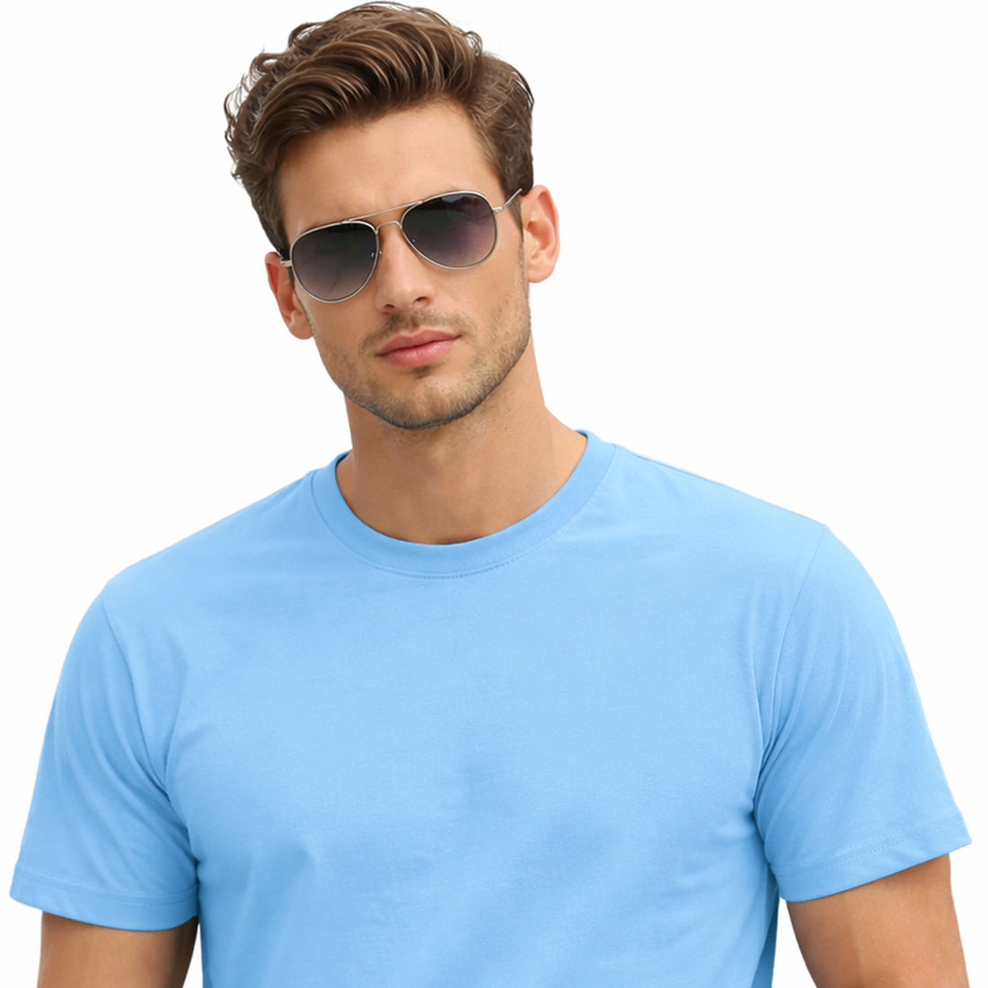 Men’s Sky Blue Crew Neck T-Shirt