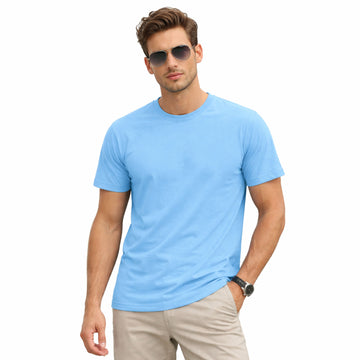 Men’s Sky Blue Crew Neck T-Shirt