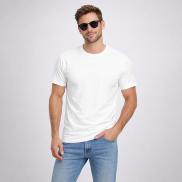 Men’s White Crew Neck T-Shirt