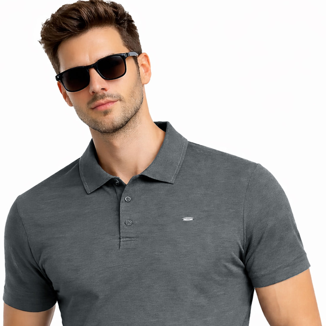 Premium Slim Fit Men’s Charcoal Polo Shirt