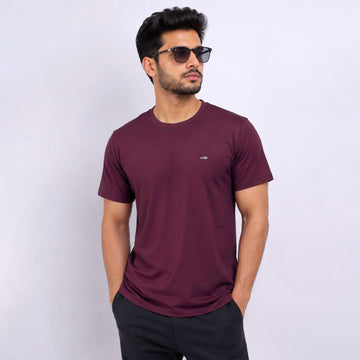 Comfort Fit Polyester T-Shirt with Metal Badge